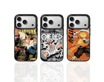 Coque iPhone One Piece Luffy, Demon Slayer Zenitsu, Slam Dunk (MagSafe)