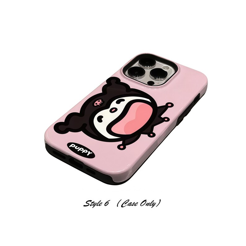 Sanrio Nalle Puh och Hello Kitty sött tecknat iPhone-skal, kawaii silikon PC-skyddsskal, kompatibelt med iPhone-serien Style 6 Case Only