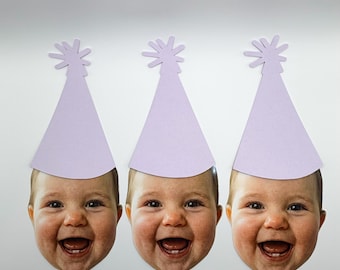 Light Purple Party Hat Birthday Banner Decoration Set of 6