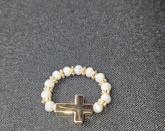 Rozenkransring met kruis