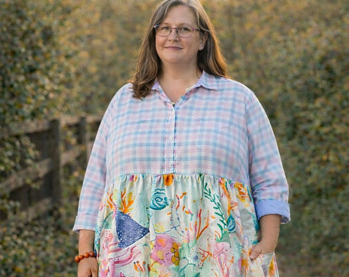 Size 30 Ocean Upcycled Dress