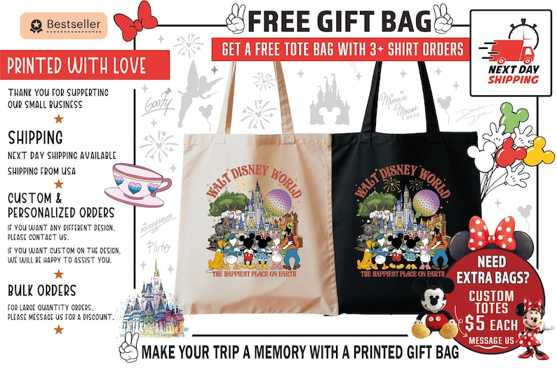 Vintage Walt Disney World 4 Parks Family Shirt, Retro Happiest Place on Earth Squad Tee, Matching Family Trip Outfit image 2