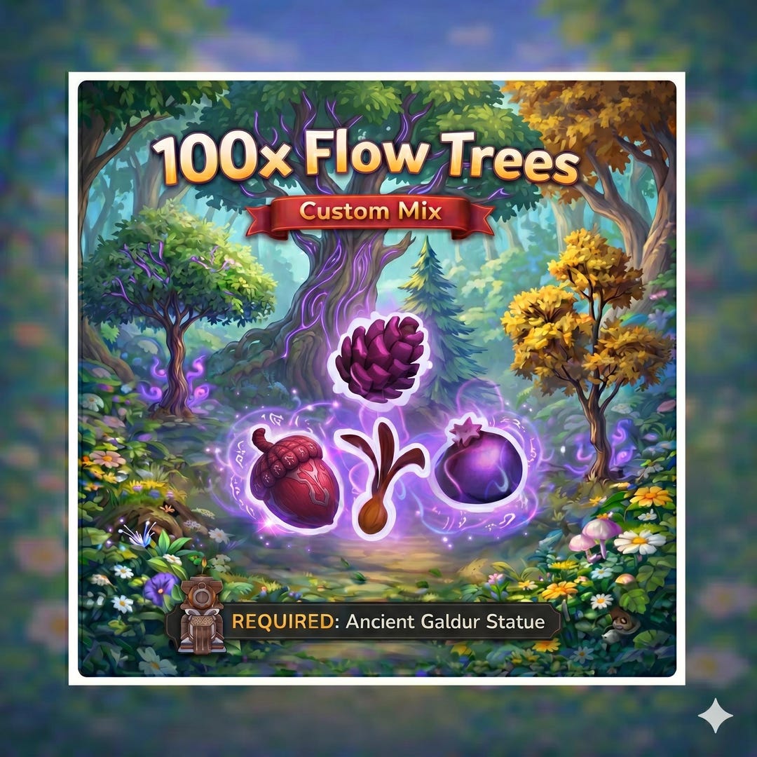Flow Tree Mapguide Palia Flow Trees | 100 Flow Tree Bundle - Etsy