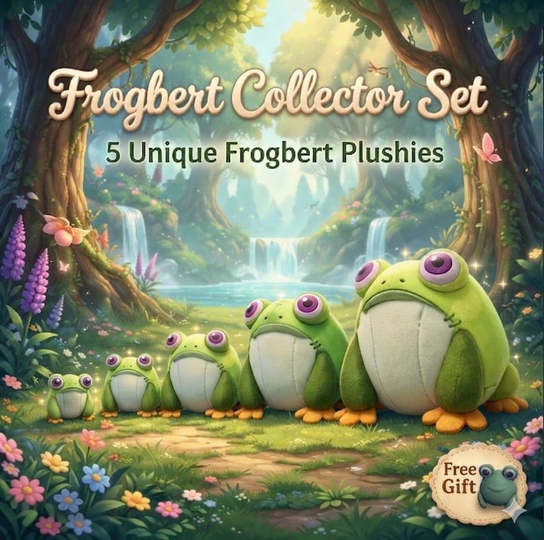 Frogbert Stand Palia Frogbert Collector Set | 5 Unique Frogbert Plush - Etsy