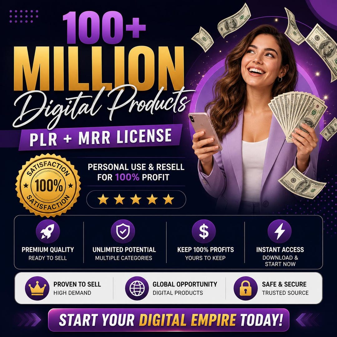 100 Million Digital Products Mega Bundle – PLR MRR Resell License - Etsy