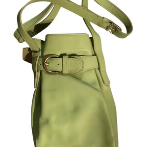 バッグ Vintage Coach Soho Sling Lime Green Coach 2004 Soho Y2K Lime Green Signature Sufflette Leather