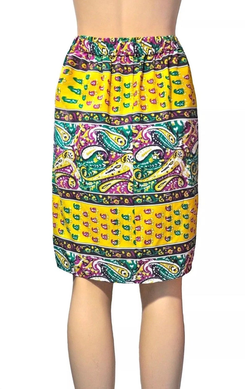 BCBG Max Azria Michaela Paisley Wrap Polyester Skirt Multicolor Medium