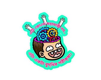 Funny Bengali Sticker, Vinyl Laptop Decal, IQ Test Sarcastic Quote, Waterproof Water Bottle Sticker, Bengali Language Gift