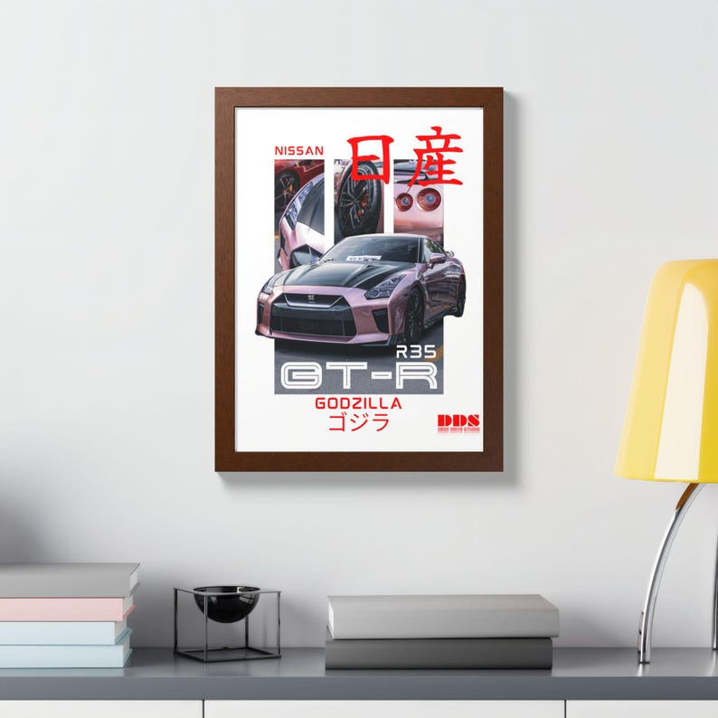 Godzilla R35 Gt R Design Nissan GT-R R35 Godzilla Poster – Rose Gold Custom Wrap JDM Wall Art ...