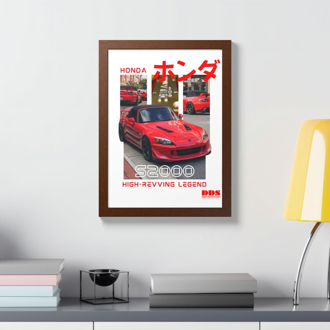 S2000 Poster Honda S2000 Poster - High-revving Legend, Red JDM Roadster Wall Art ...