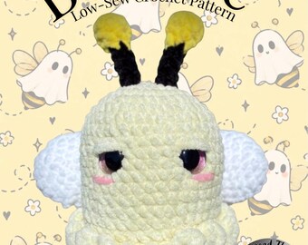 Boo Bee Crochet Pattern; Ghost Pattern; Bee pattern; low-sew crochet pattern