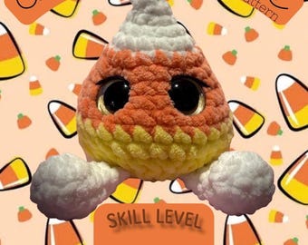 Candy Corn Cutie Crochet Pattern; Amigurumi pattern; low sew crochet pattern