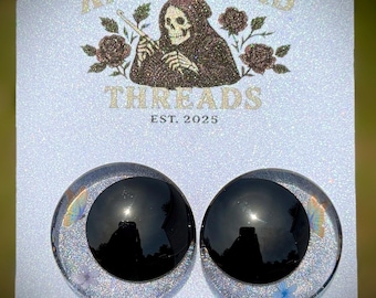 Hand-Painted Safety Eyes; Sinker Eyes: “Butterfly Kisses” (30mm-35mm)