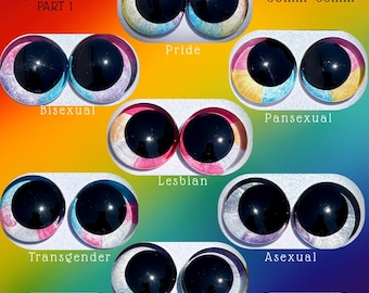 Hand-Painted Safety Eyes; Sinker Eyes: Pride Collection (20mm-35mm)