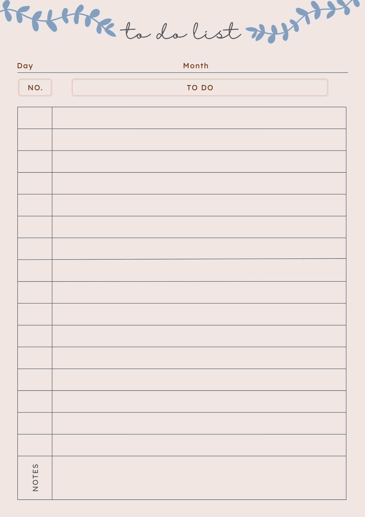 Minimalist Brown to Do List Printable, Daily Task Planner, Neutral ...