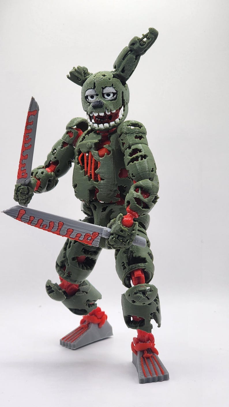 3D Printed Articulated Figure of Springtrap From Five Nights at Freddy ...