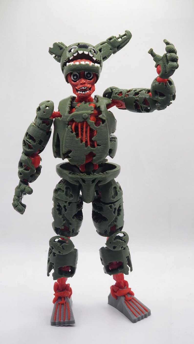3D Printed Articulated Figure of Springtrap FNAF Five Nights at Freddy ...