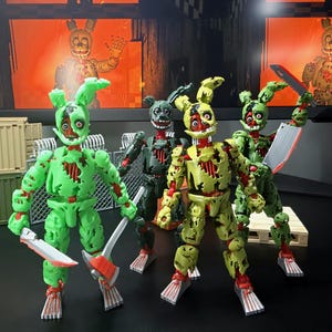 Figura articulada impressa em 3D do Springtrap de FNAF Five Nights At Freddy’s.