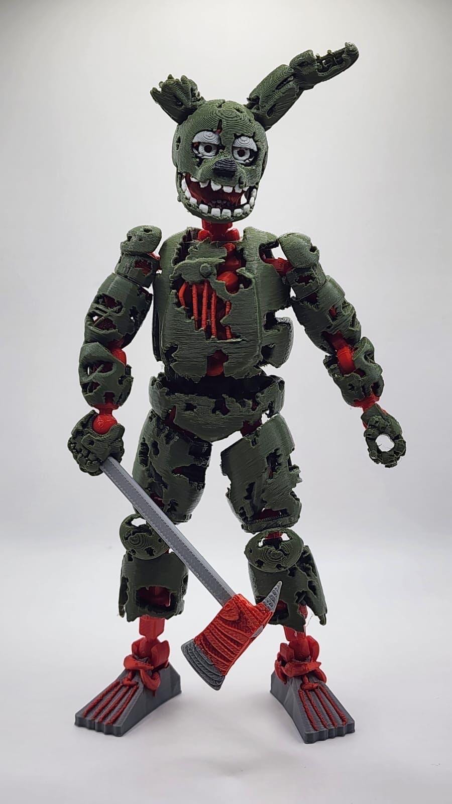 3D Printed Articulated Figure of Springtrap FNAF Five Nights at Freddy ...