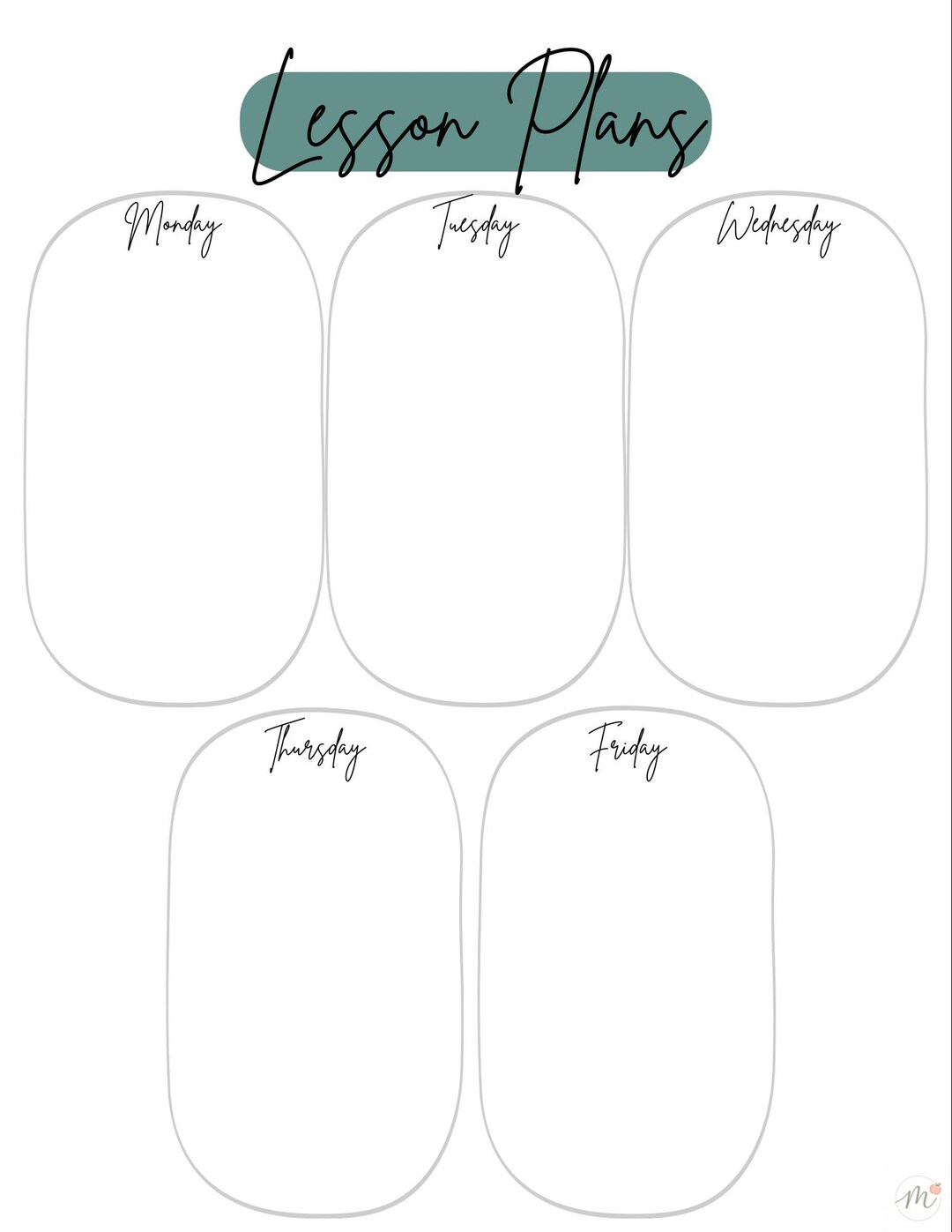 Weekly Lesson Plans Template - Etsy