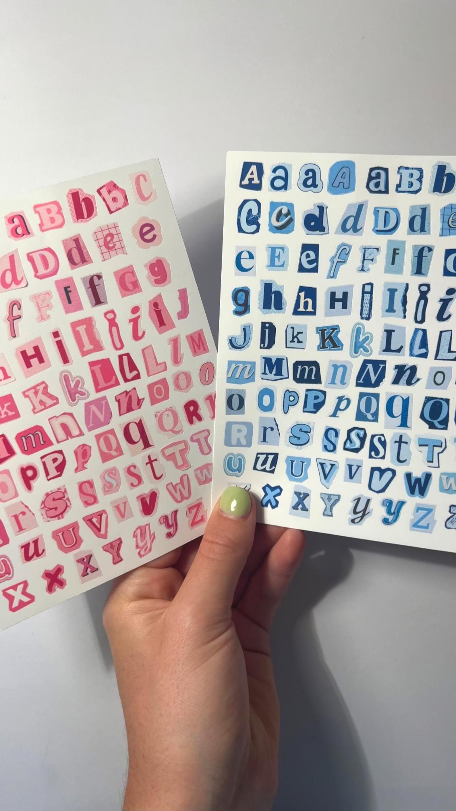 Blue Ransom Letter Stickers | Cutout Alphabet Collage Sheet - Etsy