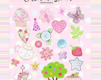 Whimsical Pink Sticker Sheet |Girly Scrapbook Stickers | Junk Journal