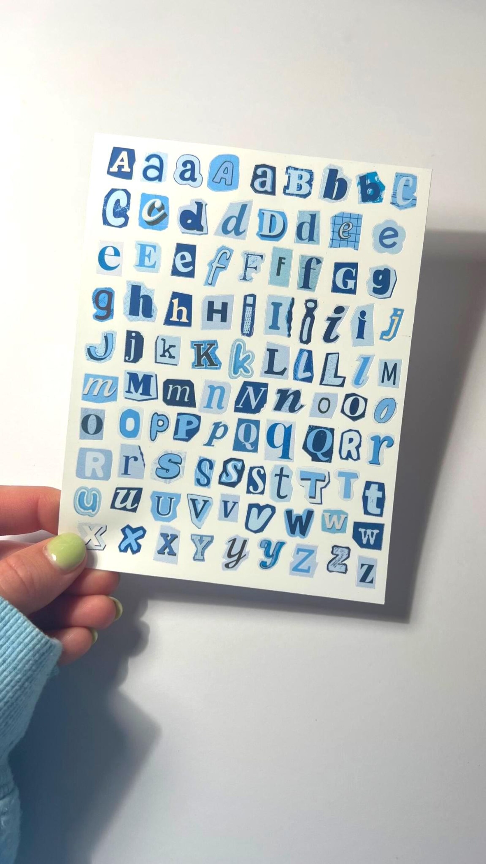 Blue Ransom Letter Stickers | Cutout Alphabet Collage Sheet - Etsy