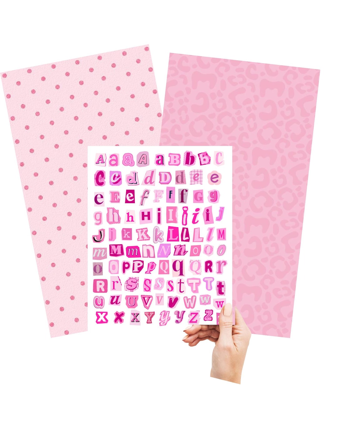 Pink Ransom Note Letters Pink Ransom Letter Stickers | Collage Alphabet Cutouts for Journals ...