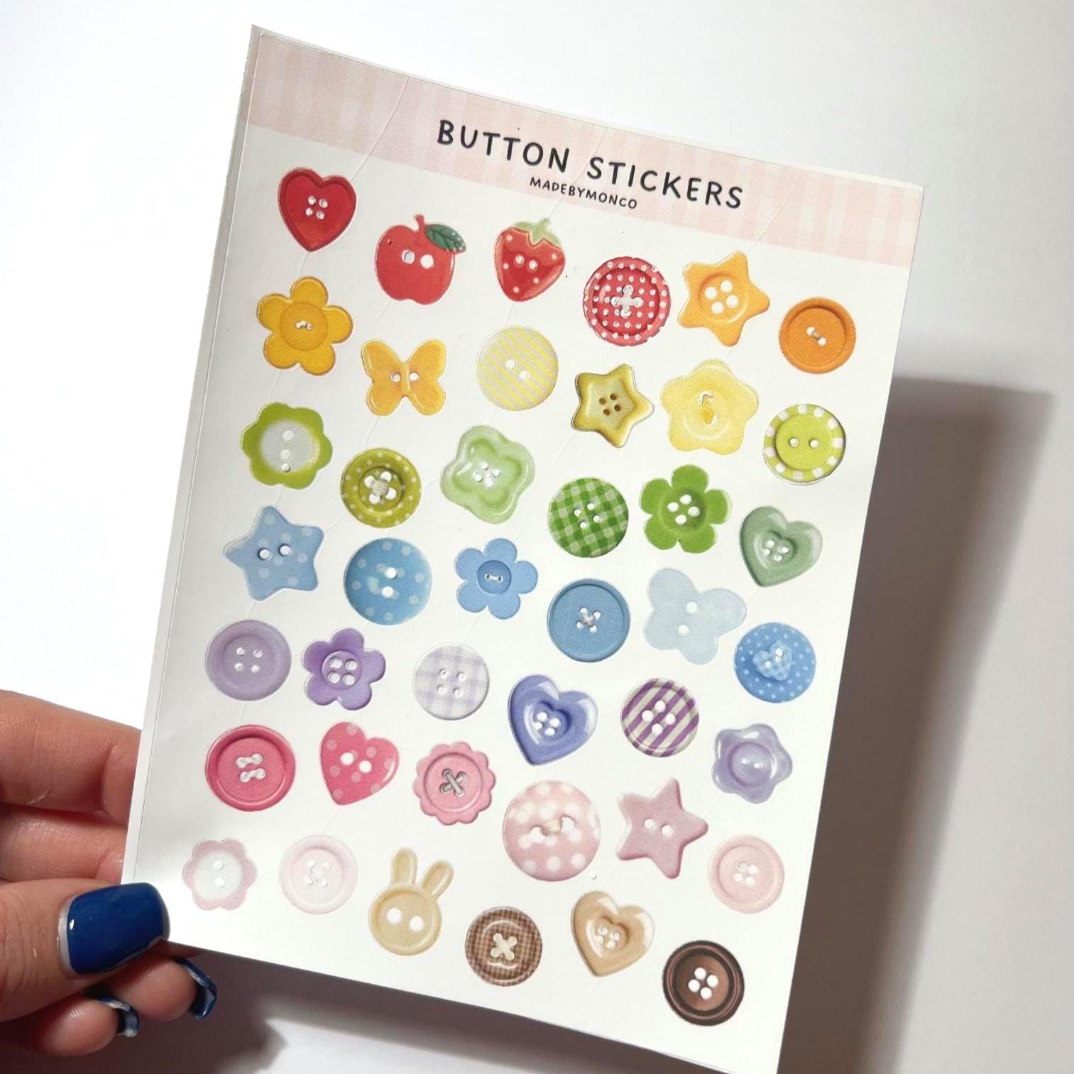 Button Sticker Sheet • Junk Journal Stickers • Scrapbook Stickers ...