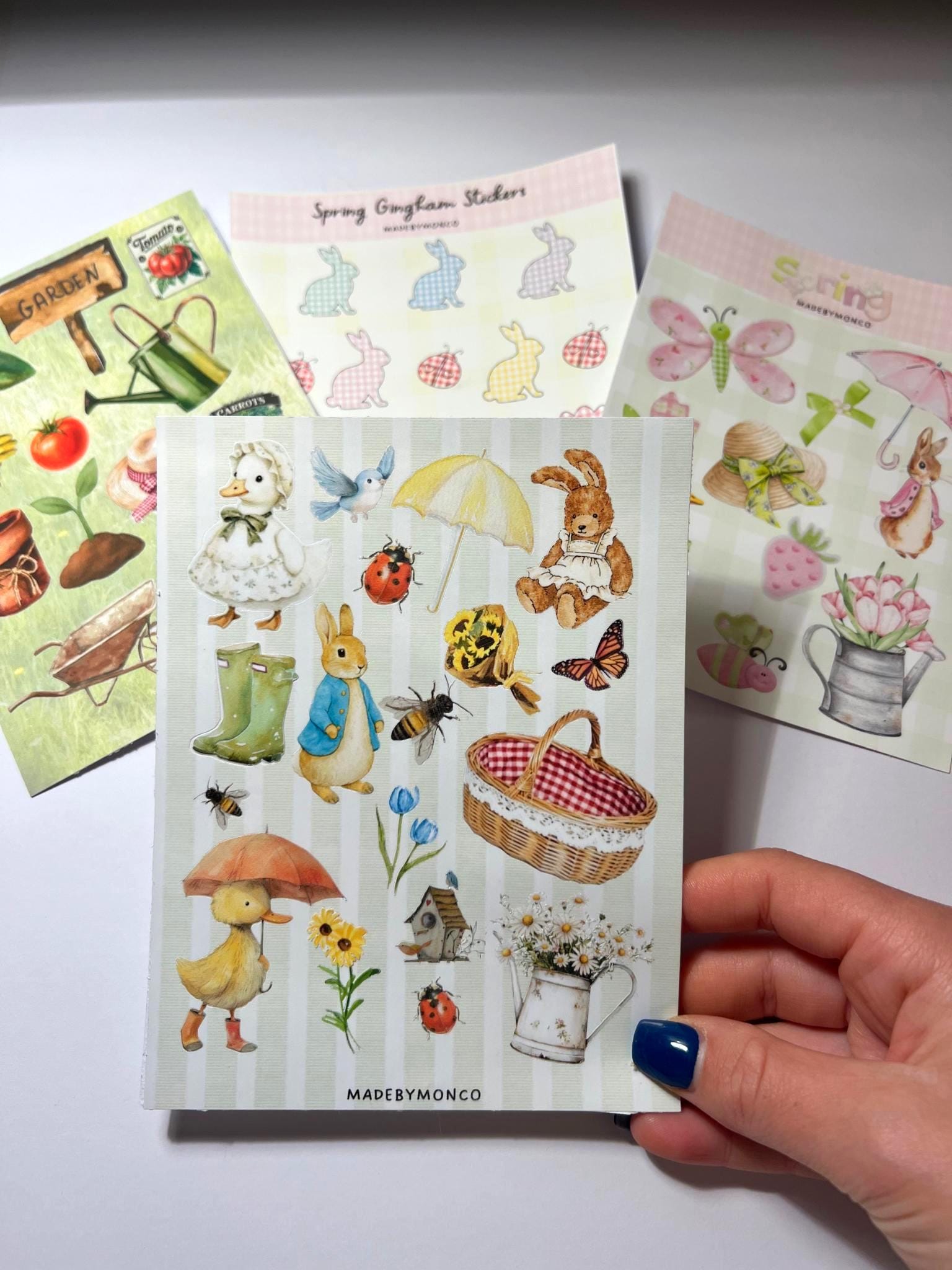 Vintage Spring Sticker Sheet •cottage Core Bunny, Duck, Garden Stickers ...