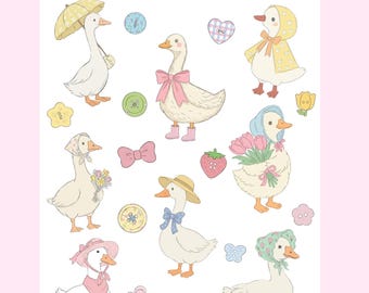 Goose & Buttons Sticker Sheet  | Scrapbook, Junk Journal Stickers