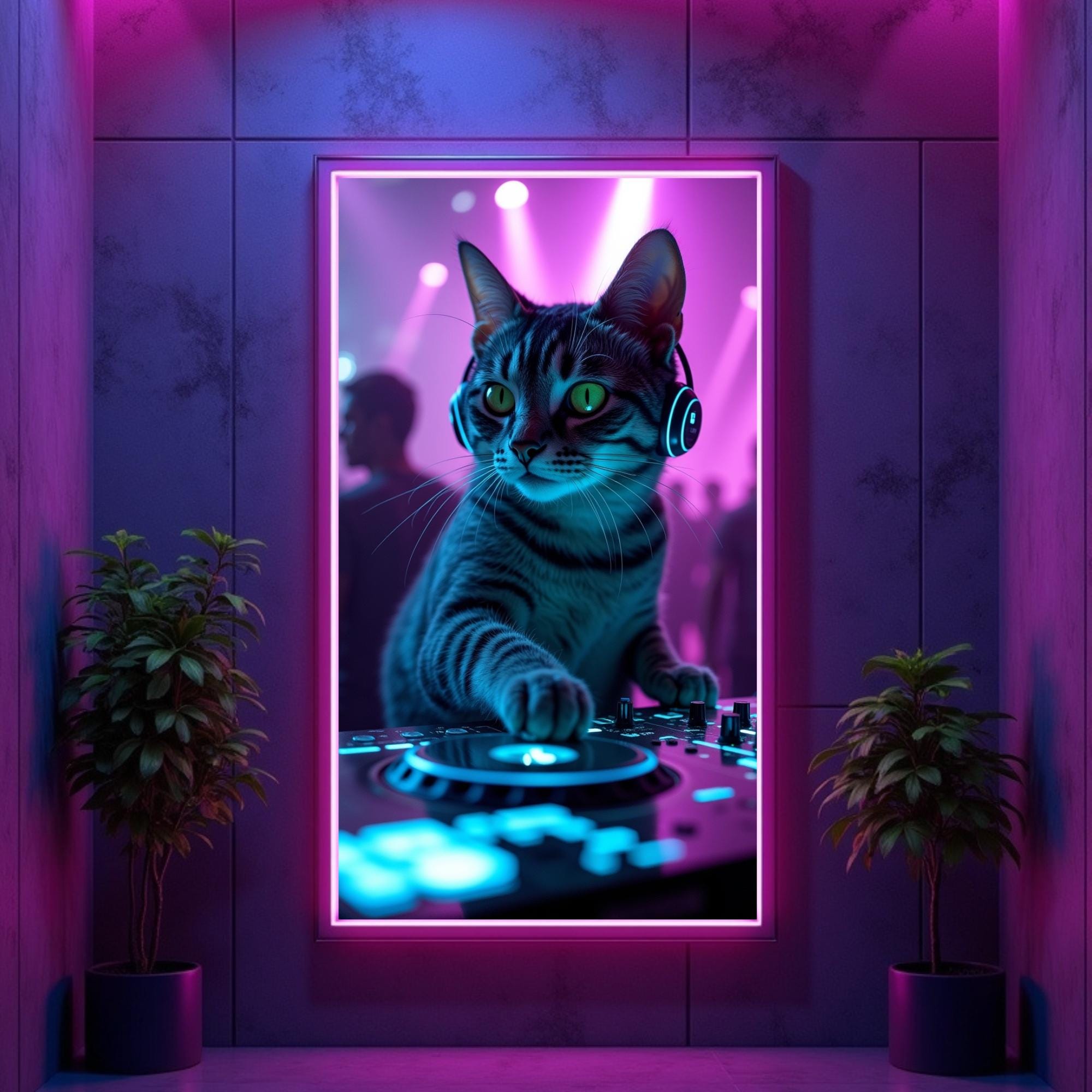 Cyberpunk Cat PNG Bundle, Neon Futuristic Clipart Digital Download ...