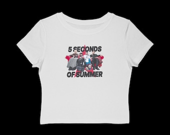 5 Seconds of Summer band photo Crop Tee | Women's Baby Tee