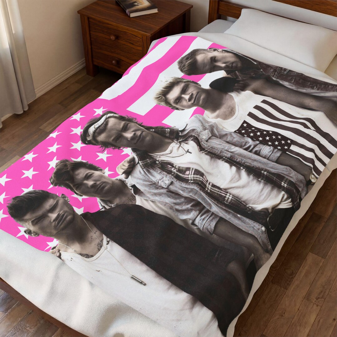 One Direction Throw One Direction Pink American Flag Velveteen Plush Blanket | Band Logo ...
