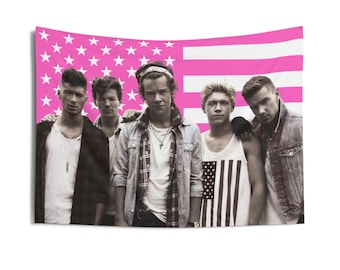 British Boy Band Pink Flag | 2010s Pop Nostalgia Room Decor