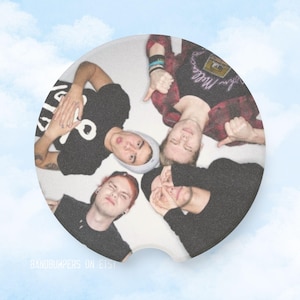 Band Photo Soapstone Car Coaster | Round Cupholder Insert