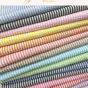 dress shirt fabric by the yard Cali Fabrics Light Blue and White Narrow Stripe Shirting Fabric by the Yard