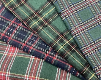 Merry Christmas Holiday Gingham Fabric,Cotton Blend Checked Fabric,Plaid Shirts Tablecloth Sewing