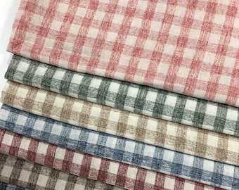 Cotton Linen Gingham Fabric,Soft Washed Yarn Dyed Checked Fabric,Plaid Shirts Sewing