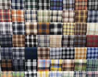 Flannel Fabric Gingham,Yarn Dyed Brushed Plaid Fabric,Checked Fall Shirts Curtain Sewing Upholstery