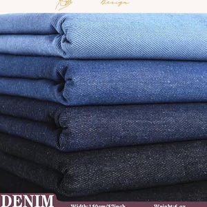 Tkanina dżinsowa 100% bawełny cięta na wymiar, lekki, sprany niebieski denim o gramaturze 6 uncji, szycie odzieży
