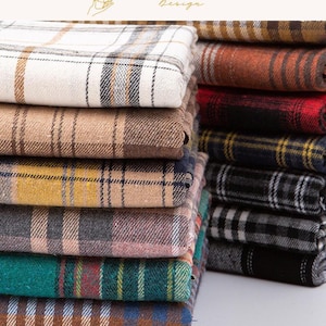 Tela de franela a cuadros, tela de vichy teñida en hilo, camisas a cuadros para otoño, costura de cortinas y tapicería.