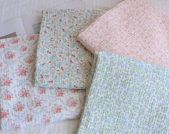 Ditsy Floral Double Gauze Muslin Fabric,Soft 100% Cotton Crinkle Swaddle Sewing by Yard