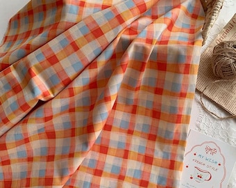 100% Cotton Gingham Fabric,Soft Checked Fabric,Plaid Breathable Dress Shirts Sewing Upholstery