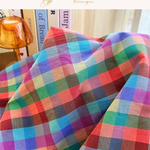 Baumwoll-Gingham-Stoff, weich gewaschener, garngefärbter Karostoff, karierte Hemden, Tischdecken zum Nähen