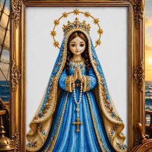 Virgin Mary Cross Stitch Pattern PDF | Catholic Cross Stitch Pattern | Religious Embroidery Chart | Blessed Mother Needlepoint | Instant Dow