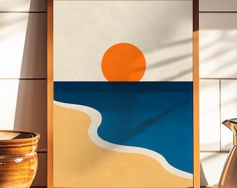Golden Hour Tide | sunday modern | mid-century minimalist art print