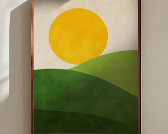 Sun Rise #1 | sunday modern | mid-century minimalist abstract art print