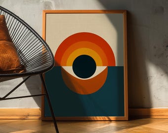 Seeing Eye Sunset | sunday modern | mid-century minimalist art print