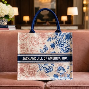 Jack and Jill Floral Tote Bag | Elegant JJOA Conference Tote | Chapter Gift for Moms image 1